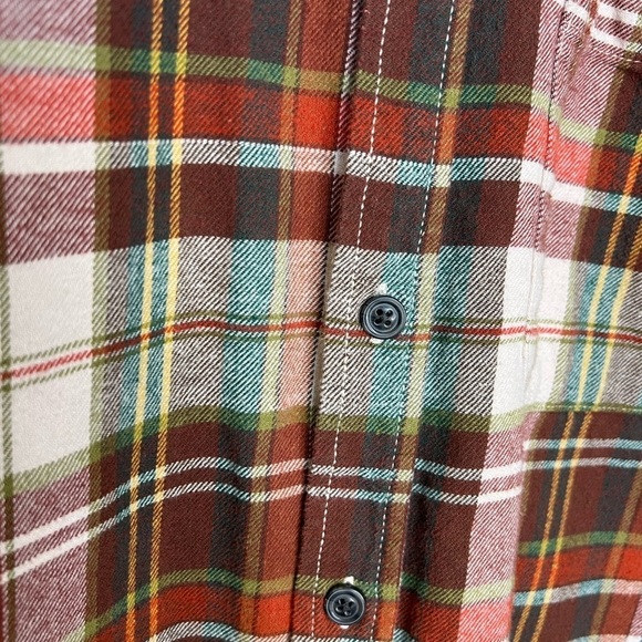 288. EDDIE BAUER Bristol Men's Flannel Shirt in Rust Plaid M - Picture 7 of 11